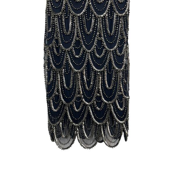 Pisarro Nights Black and Silver Beaded Midi Dress - Picture 3 of 12